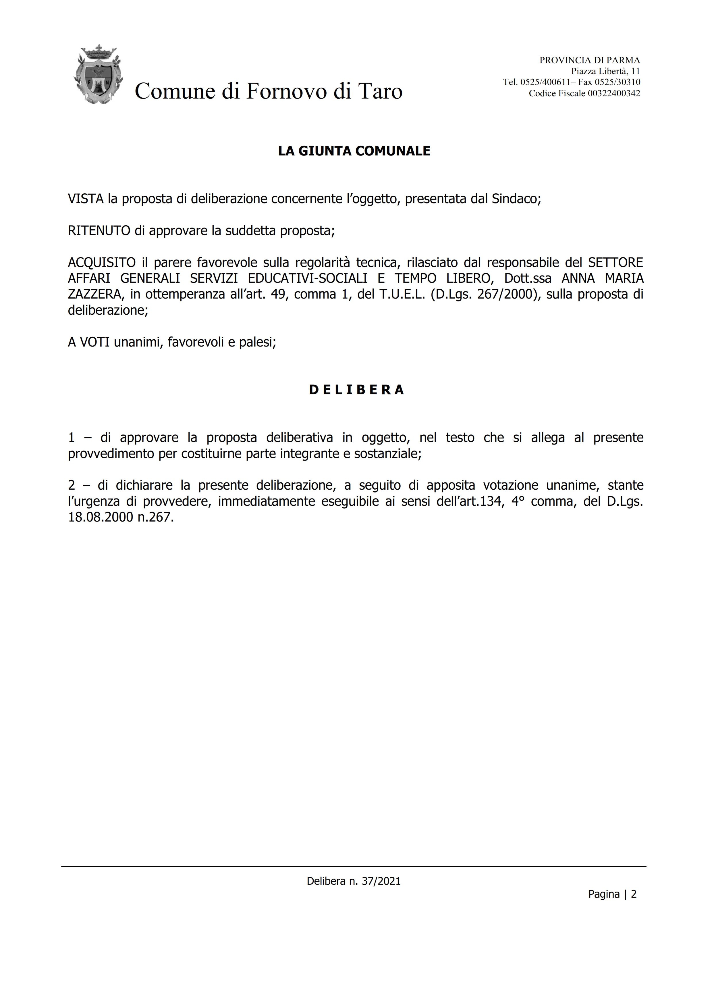 02-04-2021 Patrocinio Comune di Fornovo di Taro - 2 di 5
